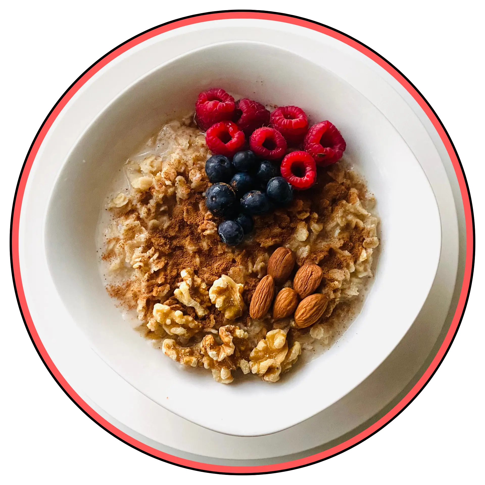 Avena con pasas preparada para desayuno saludable